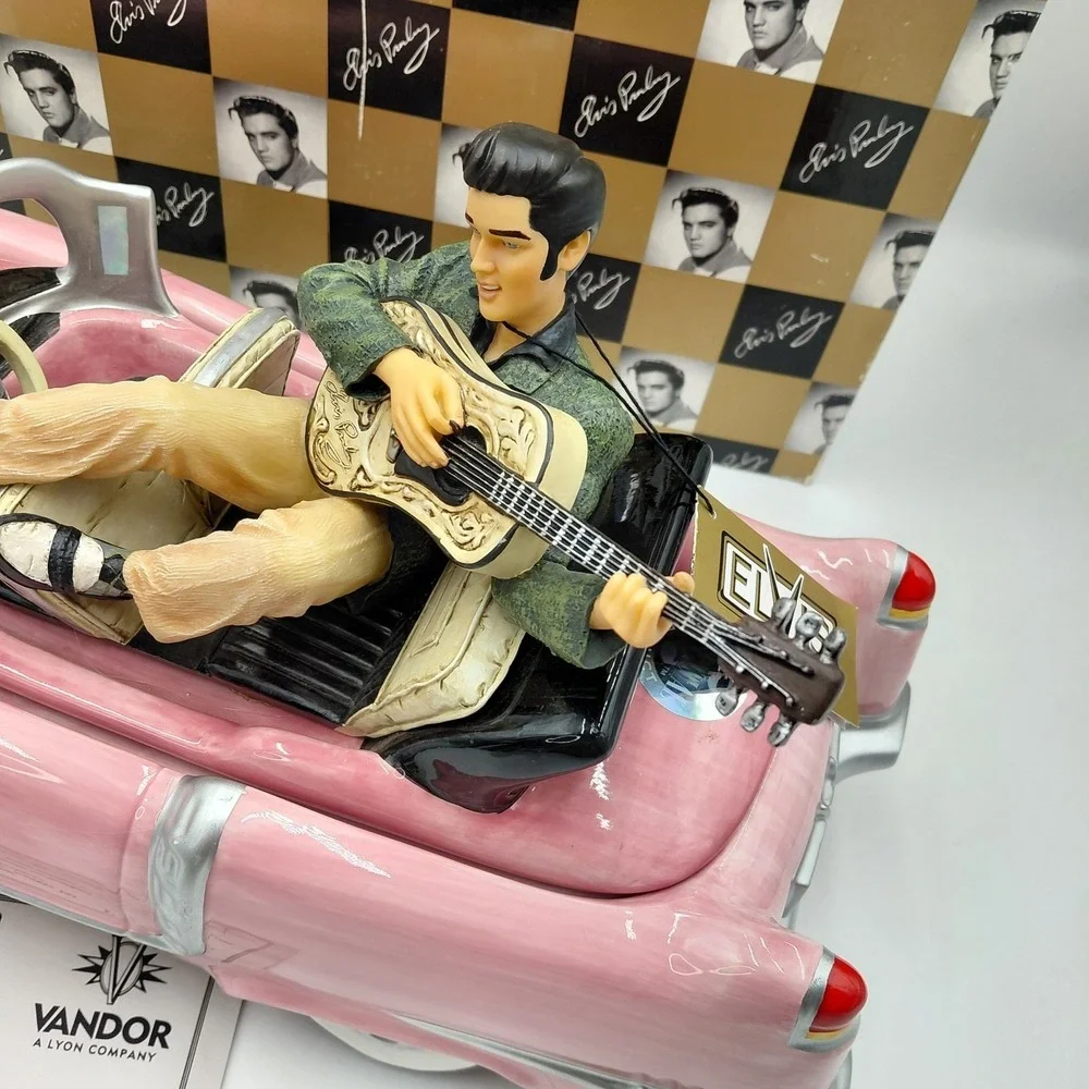 Vtg 90s Elvis Presley Pink Cadillac Cookie Jar ORIGINAL Box Certificate Numbered
